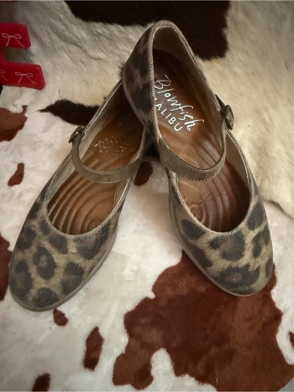 Malibu Leopard Print Mary Jane Flats - Brown & Tan